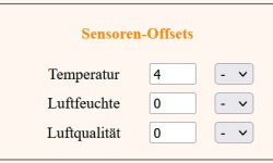 OWEL-PM Sensoren-Offsets